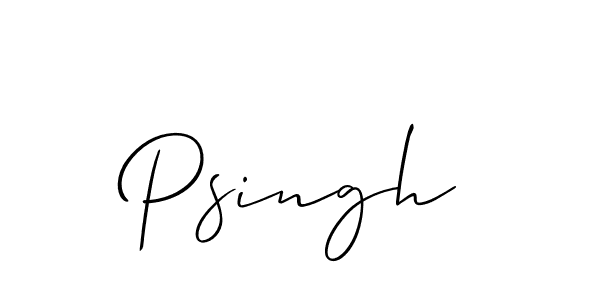 The best way (Allison_Script) to make a short signature is to pick only two or three words in your name. The name Psingh include a total of six letters. For converting this name. Psingh signature style 2 images and pictures png