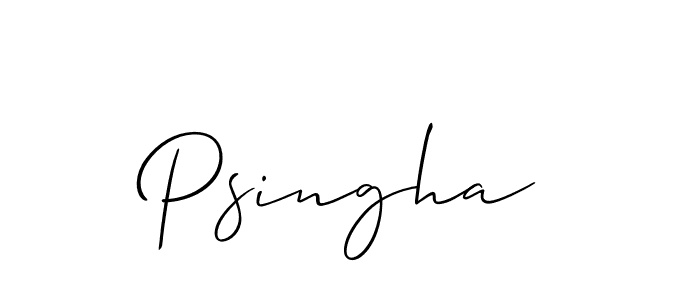 Also we have Psingha name is the best signature style. Create professional handwritten signature collection using Allison_Script autograph style. Psingha signature style 2 images and pictures png