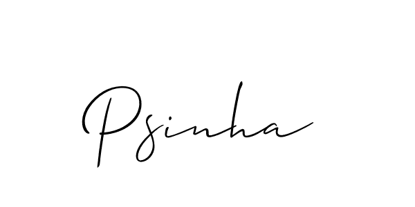 It looks lik you need a new signature style for name Psinha. Design unique handwritten (Allison_Script) signature with our free signature maker in just a few clicks. Psinha signature style 2 images and pictures png