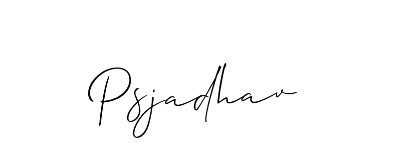 Design your own signature with our free online signature maker. With this signature software, you can create a handwritten (Allison_Script) signature for name Psjadhav. Psjadhav signature style 2 images and pictures png