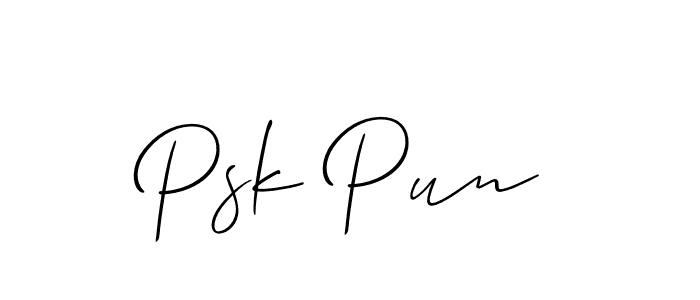 Create a beautiful signature design for name Psk Pun. With this signature (Allison_Script) fonts, you can make a handwritten signature for free. Psk Pun signature style 2 images and pictures png