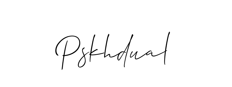 if you are searching for the best signature style for your name Pskhdual. so please give up your signature search. here we have designed multiple signature styles  using Allison_Script. Pskhdual signature style 2 images and pictures png