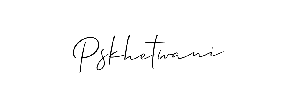 It looks lik you need a new signature style for name Pskhetwani. Design unique handwritten (Allison_Script) signature with our free signature maker in just a few clicks. Pskhetwani signature style 2 images and pictures png