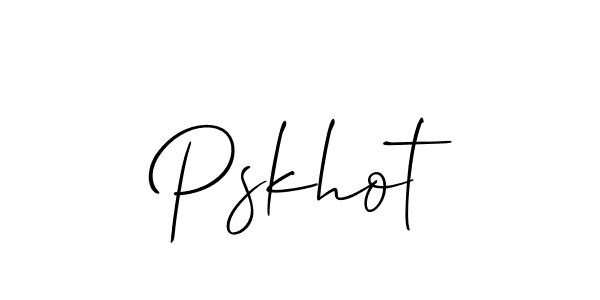 Create a beautiful signature design for name Pskhot. With this signature (Allison_Script) fonts, you can make a handwritten signature for free. Pskhot signature style 2 images and pictures png