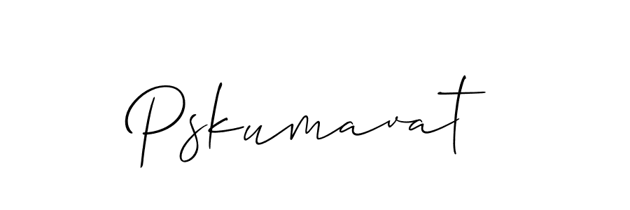 Make a beautiful signature design for name Pskumavat. With this signature (Allison_Script) style, you can create a handwritten signature for free. Pskumavat signature style 2 images and pictures png