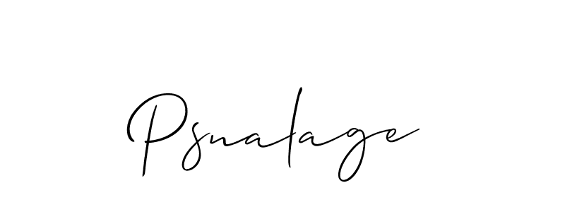 Create a beautiful signature design for name Psnalage. With this signature (Allison_Script) fonts, you can make a handwritten signature for free. Psnalage signature style 2 images and pictures png