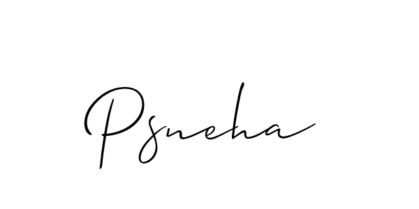 Use a signature maker to create a handwritten signature online. With this signature software, you can design (Allison_Script) your own signature for name Psneha. Psneha signature style 2 images and pictures png