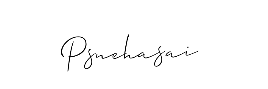 Similarly Allison_Script is the best handwritten signature design. Signature creator online .You can use it as an online autograph creator for name Psnehasai. Psnehasai signature style 2 images and pictures png