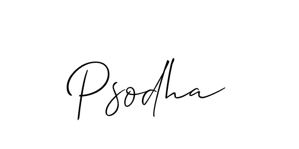 It looks lik you need a new signature style for name Psodha. Design unique handwritten (Allison_Script) signature with our free signature maker in just a few clicks. Psodha signature style 2 images and pictures png