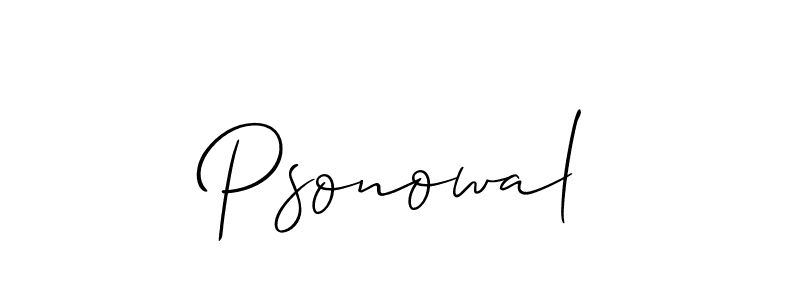 How to make Psonowal name signature. Use Allison_Script style for creating short signs online. This is the latest handwritten sign. Psonowal signature style 2 images and pictures png