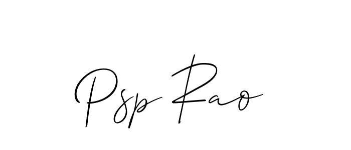 Create a beautiful signature design for name Psp Rao. With this signature (Allison_Script) fonts, you can make a handwritten signature for free. Psp Rao signature style 2 images and pictures png