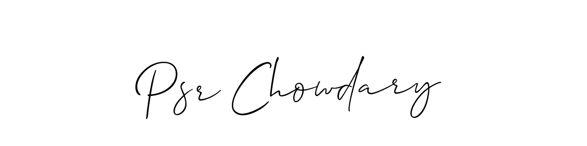 You should practise on your own different ways (Allison_Script) to write your name (Psr Chowdary) in signature. don't let someone else do it for you. Psr Chowdary signature style 2 images and pictures png