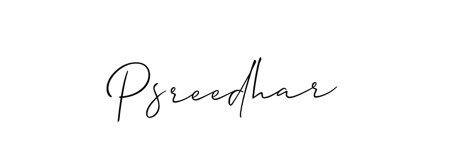 You should practise on your own different ways (Allison_Script) to write your name (Psreedhar) in signature. don't let someone else do it for you. Psreedhar signature style 2 images and pictures png