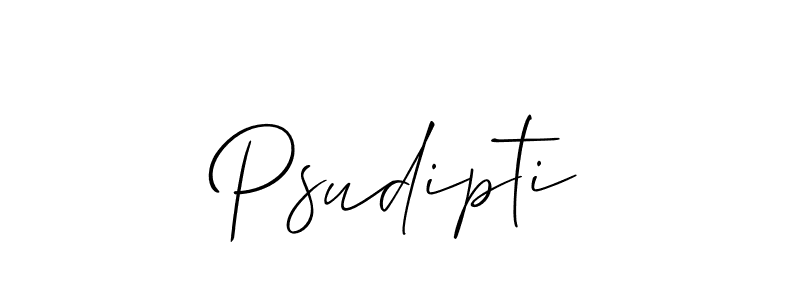 How to make Psudipti name signature. Use Allison_Script style for creating short signs online. This is the latest handwritten sign. Psudipti signature style 2 images and pictures png