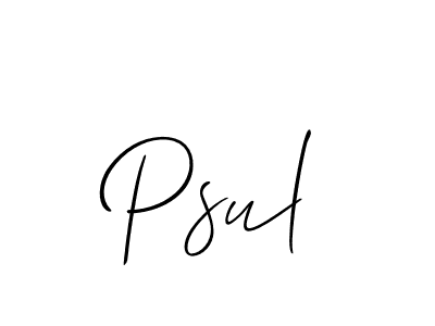 Similarly Allison_Script is the best handwritten signature design. Signature creator online .You can use it as an online autograph creator for name Psul. Psul signature style 2 images and pictures png