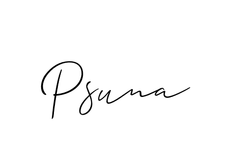 Create a beautiful signature design for name Psuna. With this signature (Allison_Script) fonts, you can make a handwritten signature for free. Psuna signature style 2 images and pictures png
