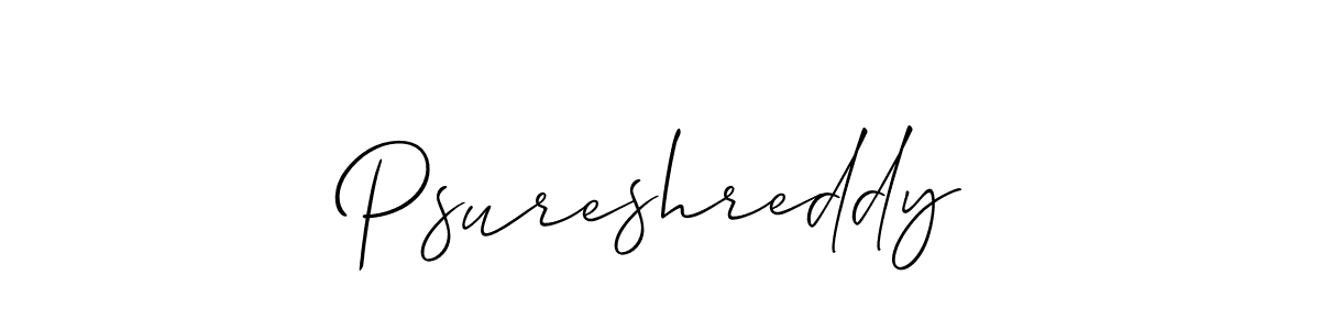 Make a beautiful signature design for name Psureshreddy. With this signature (Allison_Script) style, you can create a handwritten signature for free. Psureshreddy signature style 2 images and pictures png