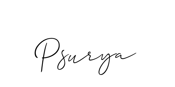 Make a beautiful signature design for name Psurya. Use this online signature maker to create a handwritten signature for free. Psurya signature style 2 images and pictures png