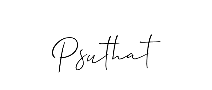 This is the best signature style for the Psuthat name. Also you like these signature font (Allison_Script). Mix name signature. Psuthat signature style 2 images and pictures png