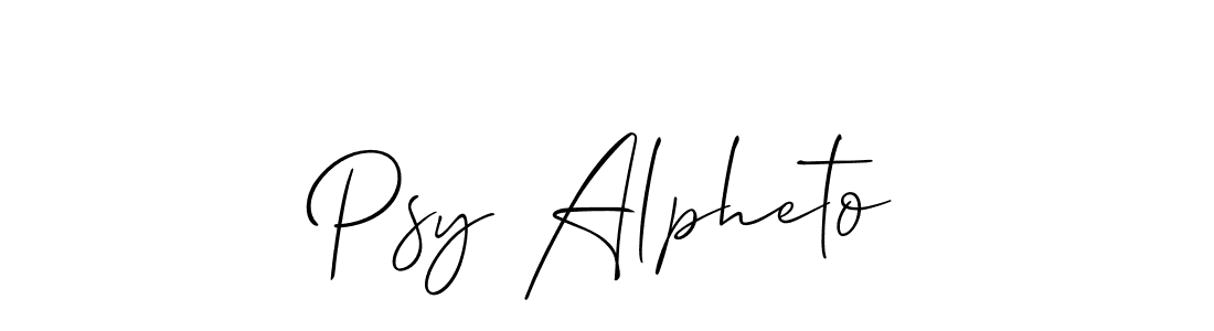 Make a short Psy Alpheto signature style. Manage your documents anywhere anytime using Allison_Script. Create and add eSignatures, submit forms, share and send files easily. Psy Alpheto signature style 2 images and pictures png