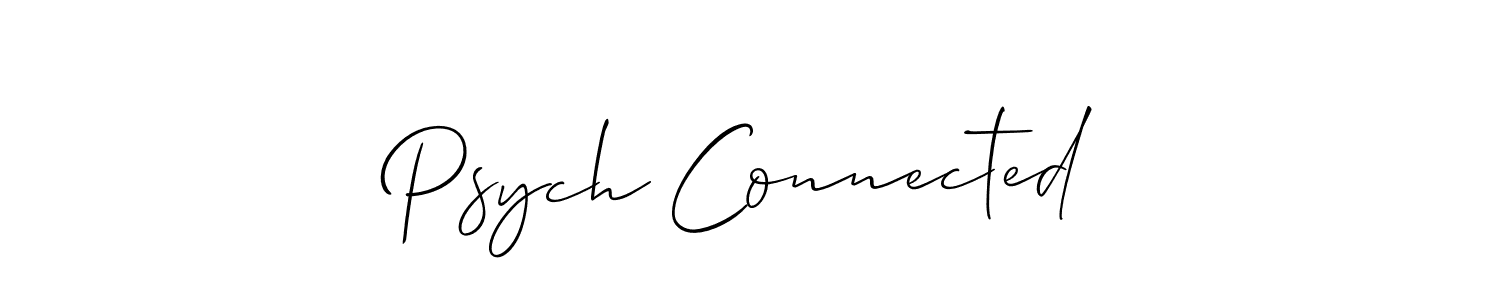 Also You can easily find your signature by using the search form. We will create Psych Connected name handwritten signature images for you free of cost using Allison_Script sign style. Psych Connected signature style 2 images and pictures png