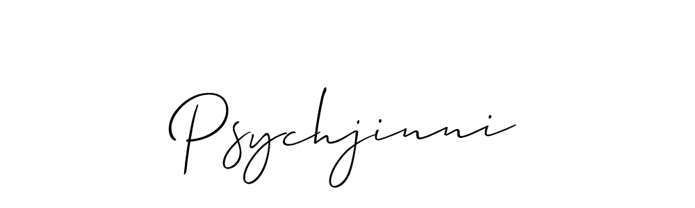Psychjinni stylish signature style. Best Handwritten Sign (Allison_Script) for my name. Handwritten Signature Collection Ideas for my name Psychjinni. Psychjinni signature style 2 images and pictures png