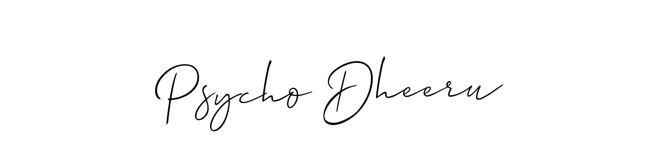 Psycho Dheeru stylish signature style. Best Handwritten Sign (Allison_Script) for my name. Handwritten Signature Collection Ideas for my name Psycho Dheeru. Psycho Dheeru signature style 2 images and pictures png