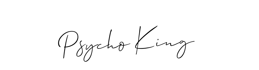 Use a signature maker to create a handwritten signature online. With this signature software, you can design (Allison_Script) your own signature for name Psycho King. Psycho King signature style 2 images and pictures png