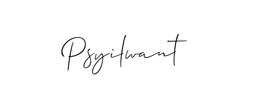 Also You can easily find your signature by using the search form. We will create Psyilwant name handwritten signature images for you free of cost using Allison_Script sign style. Psyilwant signature style 2 images and pictures png