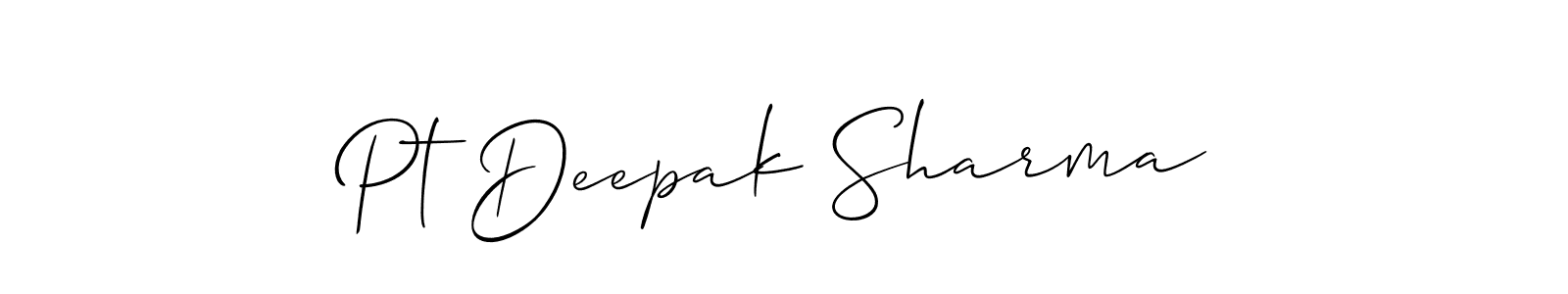 Similarly Allison_Script is the best handwritten signature design. Signature creator online .You can use it as an online autograph creator for name Pt Deepak Sharma. Pt Deepak Sharma signature style 2 images and pictures png
