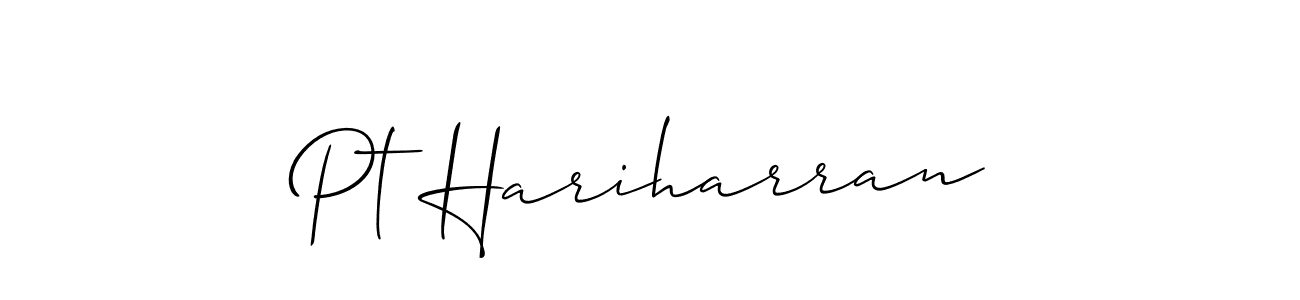 Allison_Script is a professional signature style that is perfect for those who want to add a touch of class to their signature. It is also a great choice for those who want to make their signature more unique. Get Pt Hariharran name to fancy signature for free. Pt Hariharran signature style 2 images and pictures png