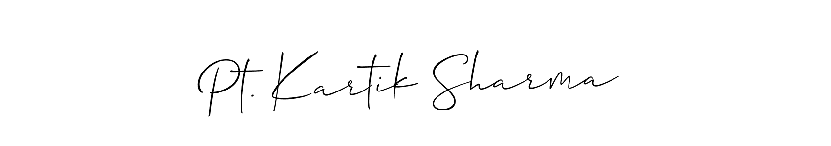 How to make Pt. Kartik Sharma signature? Allison_Script is a professional autograph style. Create handwritten signature for Pt. Kartik Sharma name. Pt. Kartik Sharma signature style 2 images and pictures png