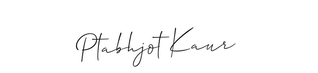 How to make Ptabhjot Kaur signature? Allison_Script is a professional autograph style. Create handwritten signature for Ptabhjot Kaur name. Ptabhjot Kaur signature style 2 images and pictures png