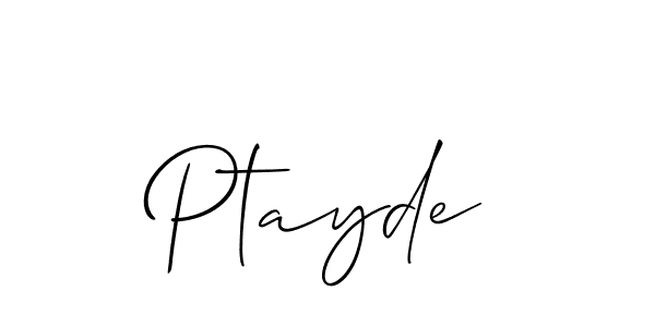 if you are searching for the best signature style for your name Ptayde. so please give up your signature search. here we have designed multiple signature styles  using Allison_Script. Ptayde signature style 2 images and pictures png