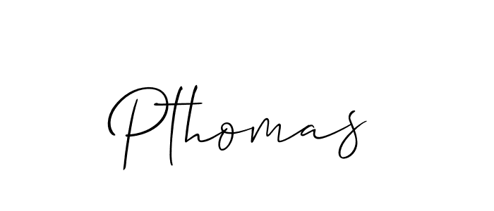 How to make Pthomas name signature. Use Allison_Script style for creating short signs online. This is the latest handwritten sign. Pthomas signature style 2 images and pictures png