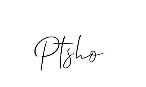 Use a signature maker to create a handwritten signature online. With this signature software, you can design (Allison_Script) your own signature for name Ptsho. Ptsho signature style 2 images and pictures png