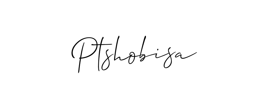 The best way (Allison_Script) to make a short signature is to pick only two or three words in your name. The name Ptshobisa include a total of six letters. For converting this name. Ptshobisa signature style 2 images and pictures png