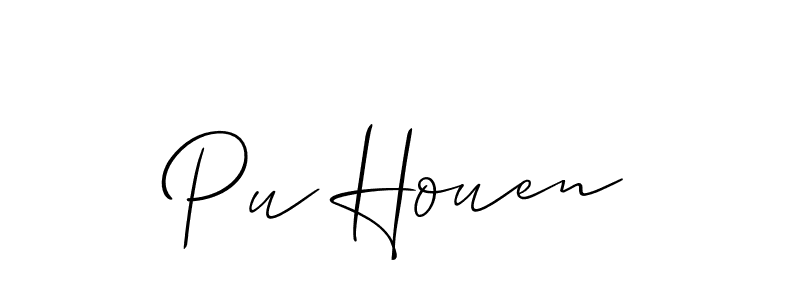Also You can easily find your signature by using the search form. We will create Pu Houen name handwritten signature images for you free of cost using Allison_Script sign style. Pu Houen signature style 2 images and pictures png