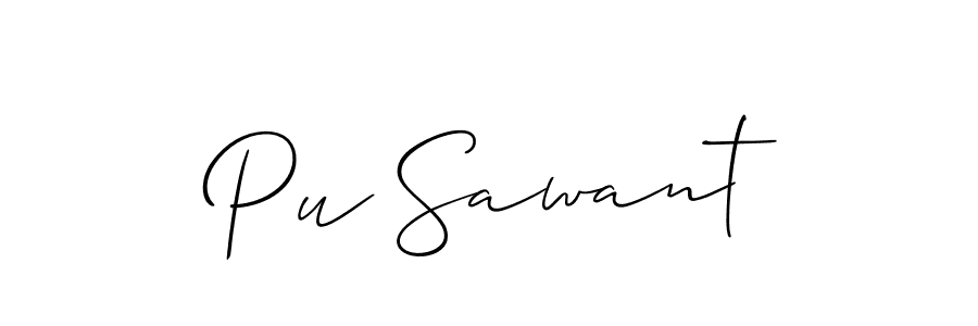 How to make Pu Sawant name signature. Use Allison_Script style for creating short signs online. This is the latest handwritten sign. Pu Sawant signature style 2 images and pictures png