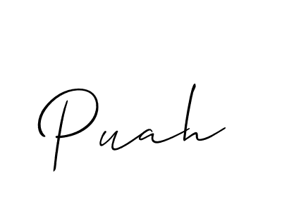 You should practise on your own different ways (Allison_Script) to write your name (Puah) in signature. don't let someone else do it for you. Puah signature style 2 images and pictures png