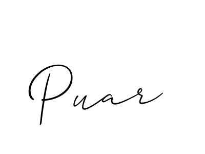 How to make Puar signature? Allison_Script is a professional autograph style. Create handwritten signature for Puar name. Puar signature style 2 images and pictures png