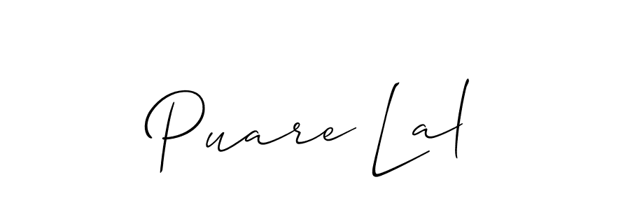 Create a beautiful signature design for name Puare Lal. With this signature (Allison_Script) fonts, you can make a handwritten signature for free. Puare Lal signature style 2 images and pictures png
