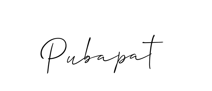 if you are searching for the best signature style for your name Pubapat. so please give up your signature search. here we have designed multiple signature styles  using Allison_Script. Pubapat signature style 2 images and pictures png