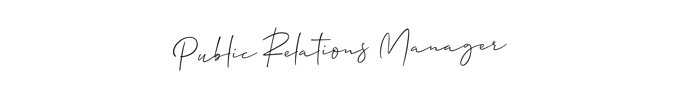 Also we have Public Relations Manager name is the best signature style. Create professional handwritten signature collection using Allison_Script autograph style. Public Relations Manager signature style 2 images and pictures png