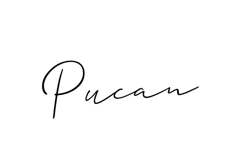 Make a beautiful signature design for name Pucan. With this signature (Allison_Script) style, you can create a handwritten signature for free. Pucan signature style 2 images and pictures png
