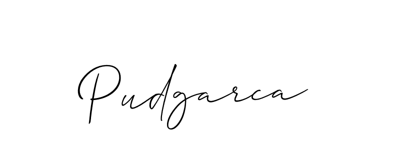 Allison_Script is a professional signature style that is perfect for those who want to add a touch of class to their signature. It is also a great choice for those who want to make their signature more unique. Get Pudgarca name to fancy signature for free. Pudgarca signature style 2 images and pictures png