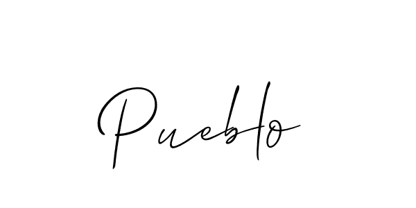 Use a signature maker to create a handwritten signature online. With this signature software, you can design (Allison_Script) your own signature for name Pueblo. Pueblo signature style 2 images and pictures png