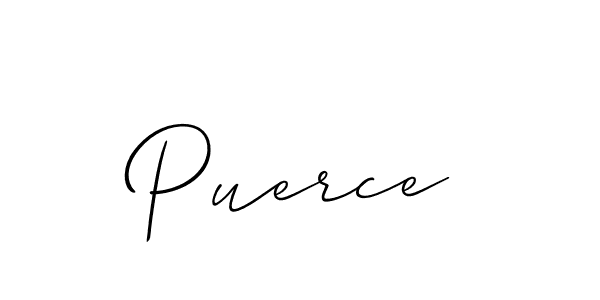 Puerce stylish signature style. Best Handwritten Sign (Allison_Script) for my name. Handwritten Signature Collection Ideas for my name Puerce. Puerce signature style 2 images and pictures png