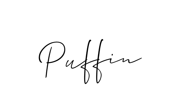 Use a signature maker to create a handwritten signature online. With this signature software, you can design (Allison_Script) your own signature for name Puffin. Puffin signature style 2 images and pictures png