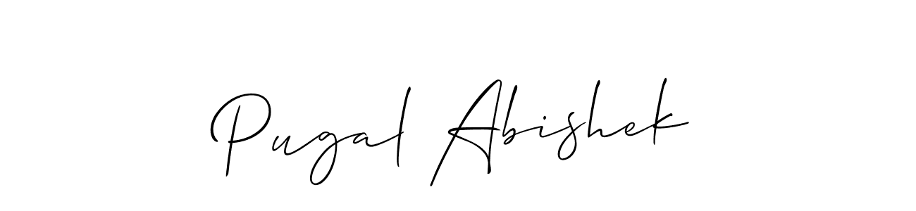 Similarly Allison_Script is the best handwritten signature design. Signature creator online .You can use it as an online autograph creator for name Pugal Abishek. Pugal Abishek signature style 2 images and pictures png